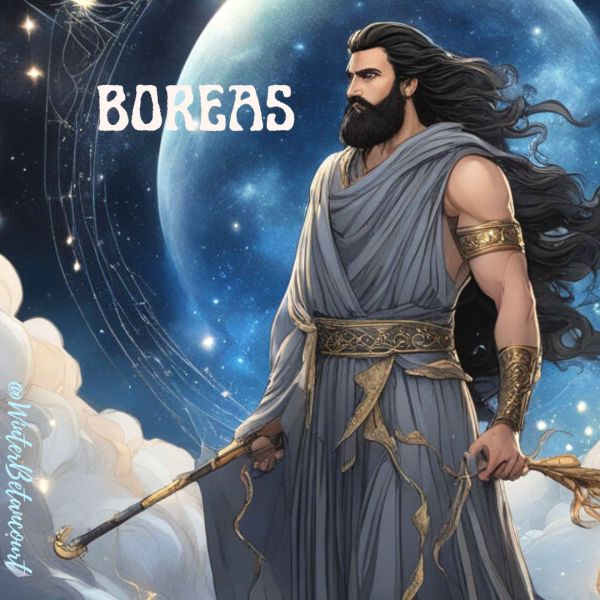 An image of Boreas, the Greek god of the North Wind